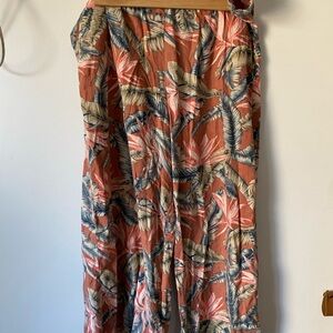 LOFT  tropical print wide leg linen pant Resort Wear
